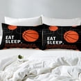 thumbnail image 3 of Basketball Bed Sheets Twin Size Sports Fitted Sheet Basketball Ball Print Bed Set Basketball Court Decor Bedding Sets Sports Basketball Player Games Bedding(No Top Sheet), 3 of 5
