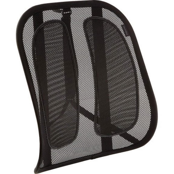 Fellowes Office Suites Mesh Back Support Ergonomic, Comfortable, Adjustable Strap, Ventilation, Tri-Tachment Structure - Strap Mount - 17.3" x 5.6" x 20.2" - Black