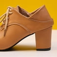 thumbnail image 4 of WomeWomen's Closed Toe Lace-Up Chunky Pumps Low Block Point Toe Heels Dress Classic Vintage Oxfords Shoes, 4 of 6