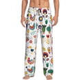 thumbnail image 2 of Goofa Alpaca Flower Printed Soft Pajama Pants for Men, Wide Leg Comfy Casual Lounge Yoga Pants-Large, 2 of 9