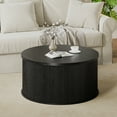 thumbnail image 4 of Wirrytor 31 inches Round Lift Top Coffee Table with Storage and Flip Top, Fluted Center Table for Living Room, Wood Coffee Table with Hidden Compartment, Round Arc Design, Black, 4 of 9
