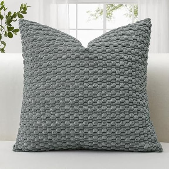 Eryueer Corduroy Soft Cushion Covers 45x45 cm Decorative Throw Pillow Covers with 3D Bubble Texture Cushion Case for Couch Sofa Bedroom Soft Pillowcase for Home Decor (Grey)