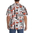thumbnail image 5 of Vsdgher Modern Life Print Men's Wrinkle Free Untucked Cuban Shirt Business Casual Button Down Shirts Short Sleeve Shirt, 5 of 7