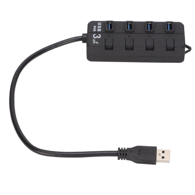 Concentrador USB de 4 puertos con interruptor de alimentación independiente, estabilidad de transmisión, interfaz externa de 3,5 mm, suministros electrónicos