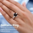 thumbnail image 2 of 925 Sterling Silver Octagon Smoky Quartz Solitaire Ring Costume Unique Stylish Fashion Jewelry for Women Birthday Christmas Gifts for Women for Her Size 11 Ct 2.7, 2 of 7