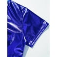 thumbnail image 5 of Haitryli Kids Girls Hip Hop Dance Tops One Shoulder Crop Tank Girls Shiny Metallic T Shirt Rave Tee Blue 15-16, 5 of 7