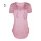thumbnail image 1 of Camiseta de mujer con cuello en V y cordones, blusa suelta causal de manga corta, rosa, S sidaley AP001631-06, 1 of 7