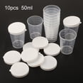 thumbnail image 1 of 10 Pack Transparent Plastic Measuring Cup Set 50ml Capacity Cups with White Lids Great for Mixing and Measuring, 1 of 9