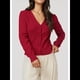 thumbnail image 5 of Cárdigan Corto Suave para Mujer, Suéter Informal Tipo Chal Rojo M, 5 of 6