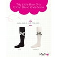 thumbnail image 2 of MeMoi Tidy Little Bow Cotton Blend Knee Socks - Girls - Female, 10, Black, 2 of 7