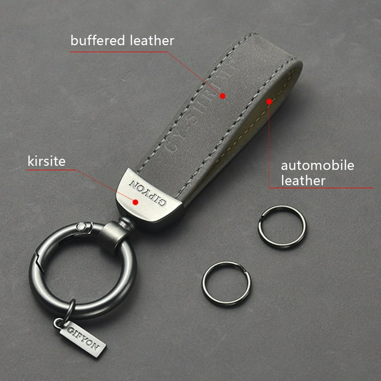 TureClos Luxury Leather Lanyard Keychain Car Key Ring Holder