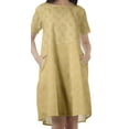 thumbnail image 3 of Moomaya Short Sleeve Dresses Women Scoop Neckline Printed Dresses With Pockets, 3 of 6