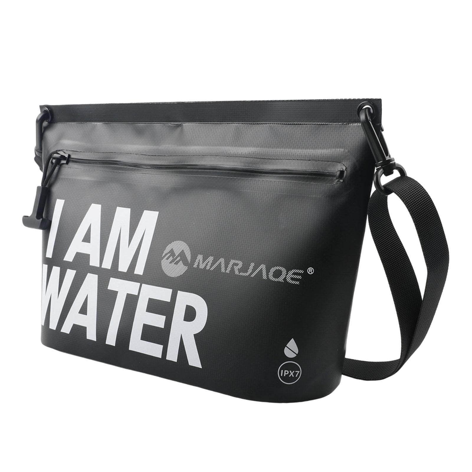 QccHieUs Waterproof Dry Bag Handbag Handle Bag with Adjustable Waist Strap Tote Pouch for Black