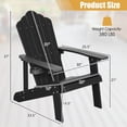 thumbnail image 5 of Canddidliike Folding Adirondack Chair, Weather Resistant HIPS Outdoor Adirondack Chair with Cup Holder-Black, Heavy All-Weather Comfortable Set Poolside Backyard, 5 of 8