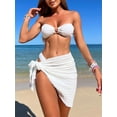 thumbnail image 1 of Conjunto de Bikini Sexy de 3 piezas para mujer, traje de baño blanco de banda con anillo, traje de baño de realce, traje de baño de playa con falda y Tanga, 1 of 5