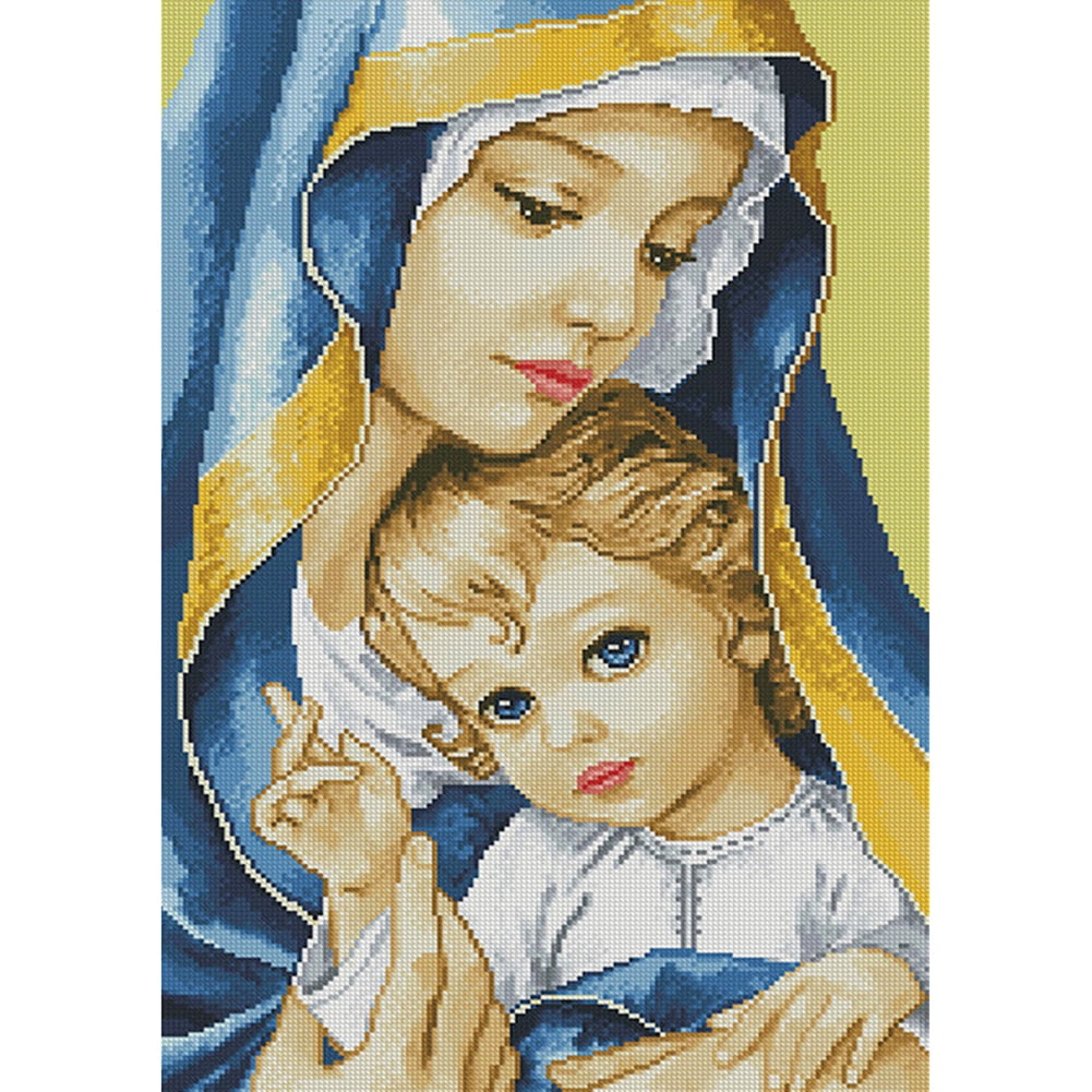 MOTOCO Full Drill DIY 5D Diamond Painting Embroidery Cross Crafts Stitch Kit Home Decor A：Maternal Love 