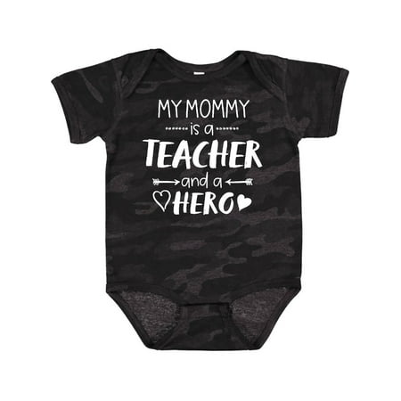 

Inktastic My Mommy is a Teacher and a Hero Gift Baby Boy or Baby Girl Bodysuit