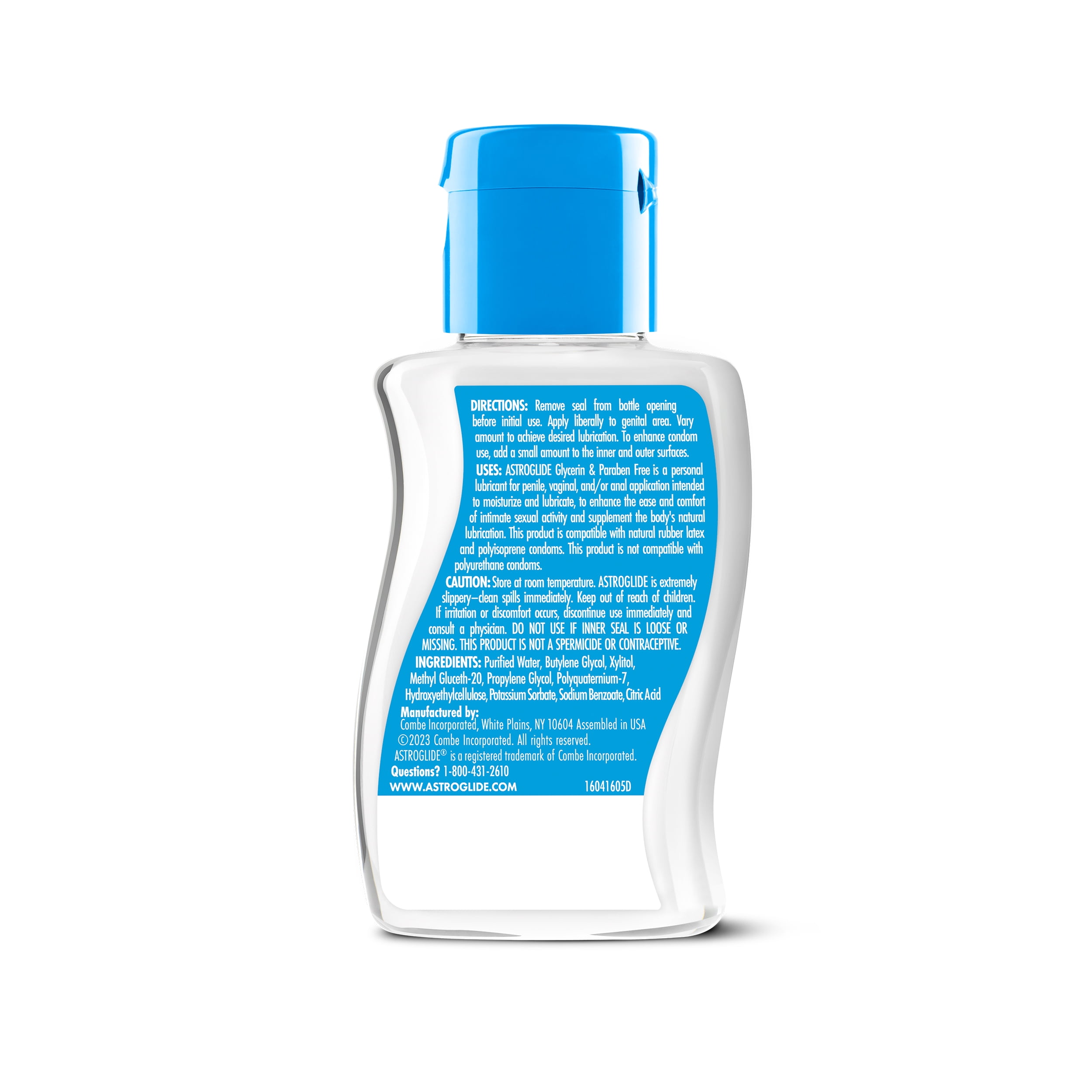 Astroglide Glycerin & Paraben Free Liquid, Water Based Personal Lubricant, Long-Lasting Lube, 2.5 oz