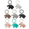 thumbnail image 1 of Detachable PU Leather Keychain Card Holder Circle Bracelet Wristlet Keychain for Girlfriend Mother Friend, 1 of 10