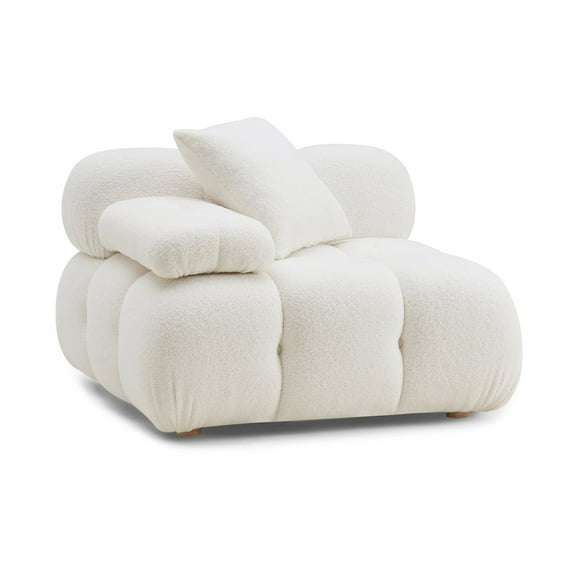 TOV Furniture Calliope Cream Vegan Shearling Modular Corner Chair