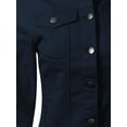 thumbnail image 5 of Made by Olivia Women's Solid Button Down Long Sleeve Classic Outerwear Cropped Denim Jacket, 5 of 5