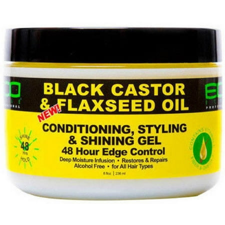 Conditioning Styler - 6 Pack - ECO Styler BLACK CASTOR AND FLAXSEED OIL CONDITIONING STYLING AND SHINING GEL 8 oz