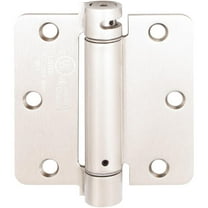 Adjustable Spring Hinge, 3-1/2 Inches, 1/4" Radius Corner, Satin Nickel by Stone Harbor Hardware