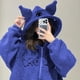 thumbnail image 3 of Sanrio Kuromi-Sudadera con capucha para mujer, abrigo fino con bordado negro de dibujos animados, Tops estéticos Y2k, ropa holgada a la moda para otoño, 3 of 4