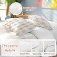 thumbnail image 2 of 3 Piece Beige Plaid Duvet Cover Set California King,Microfiber Comforter/Quilt Cover with Corner Ties and 2 Pillowcases,Spring Summer Farmhouse Buffalo Checkered Soft Bedding with Zipper Closure, 2 of 8