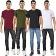 thumbnail image 5 of London Hills Solid Men Round Neck Half Sleeve Tshirt | Cotton Blend Multicolor T-Shirts - Pack of 4, 5 of 7