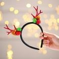 thumbnail image 4 of Diademas para mujer, diadema cuadrada con diseño de ciervos navideños, flores de nieve, accesorios para niñas, diadema para el cabello, accesorios de fotografía, diadema divertida., 4 of 5