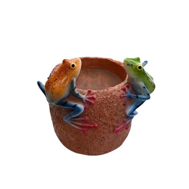 Maceta de Rana Decorativa en Resina para Suculentas y Flores Figura Graciosa y Robusta con Drenaje Adecuada para Jardín Regalo Oficina Hogar Tamaño Amarillo