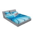 thumbnail image 2 of Ambesonne Hobby Fitted Sheet & Pillow Sham Set, Swimming Pool Sports View, Full, Sky Blue, 2 of 2