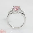 thumbnail image 4 of Men's Platinum Plated Sterling Silver 2.5ct Oval Super Light Pink CZ Double Prong Cocktail Ring ( Size 5 to 9 ), 8, 4 of 9