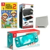 Nintendo Switch Lite Console Turquoise with Super Mario Maker 2, Accessory Starter Kit and Screen Cleaning Cloth Bundle - Import with US Plug