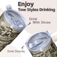 thumbnail image 4 of 20oz Coffee Travel Tumbler with Handle and Straw, Geometric Stainless Steel Double Wall Insulated Mug Leak Proof, 4 of 5