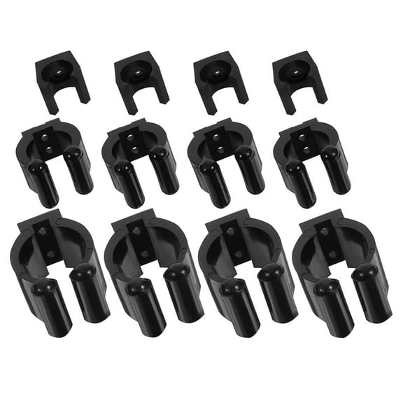 Black Wall Mount Fishing Rod Holder Made of Durable PP for Secure Storage 12 Pieces