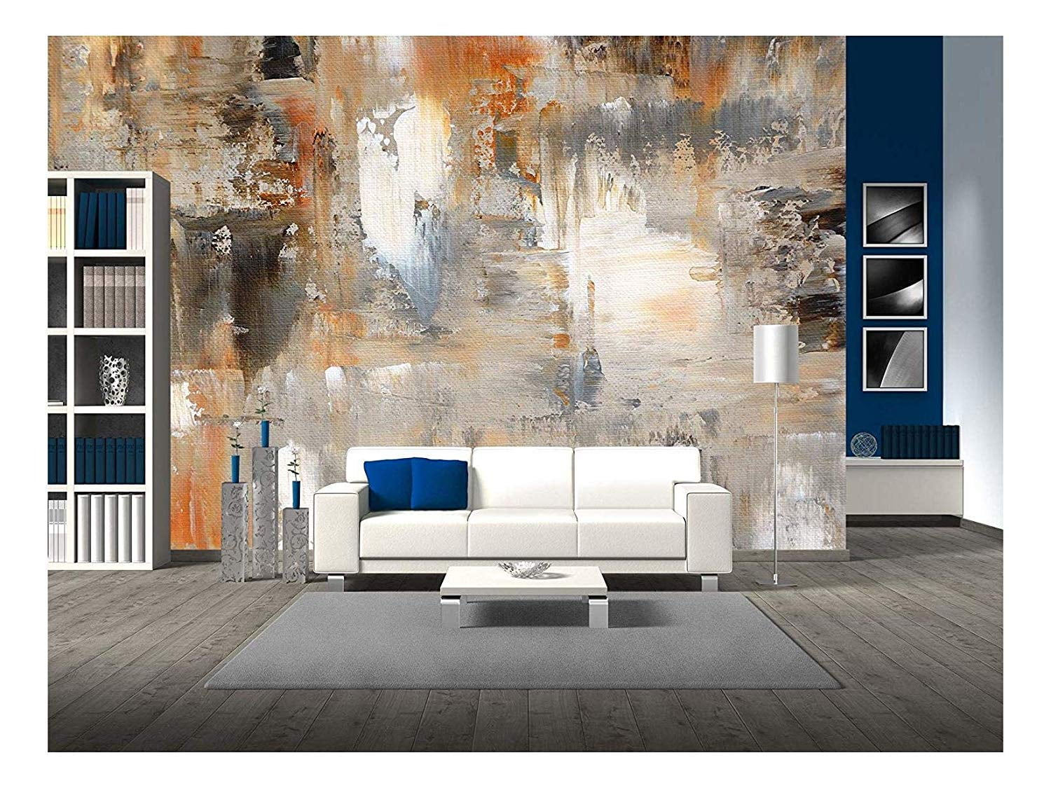 Wall26 Brown and Beige Abstract Art Painting - Removable Wall Mural