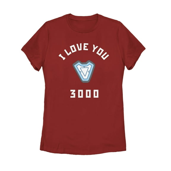Women's Marvel I Love You 3000 Iron Man Reactor Graphic Tee Red Small