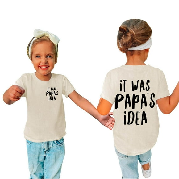 Aboser PAPA'S IDEA Kids T Shirts for Girls Aged 3-14 Years Toddler Boys' Short Sleeve Tees Cotton Casual Graphic Blouses Crewneck Summer Tops T-Shirt