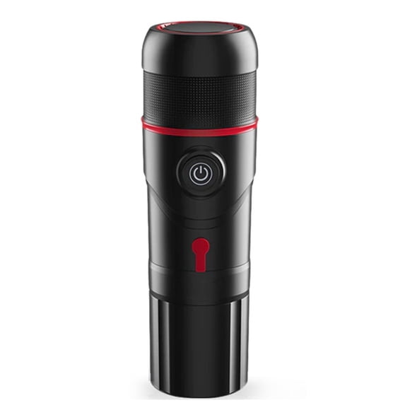 12V 80W Portable Espresso Coffee Maker, ABS Material 3-in-1 Compact Coffee Machine for Car, Home & Outdoor Use, Black/Black+Red Capsule Coffee Brewer with 26x22x10cm Size & 1200g Lightweight Design