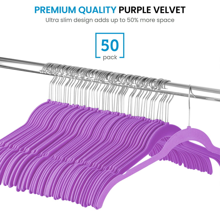 50 Pack Nonslip Velvet Clothes Hangers for Shirts and Dresses