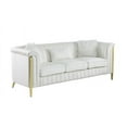 thumbnail image 4 of Farris 2pc Modern Sofa And love seat Living room set In Cream Velvet, 4 of 4