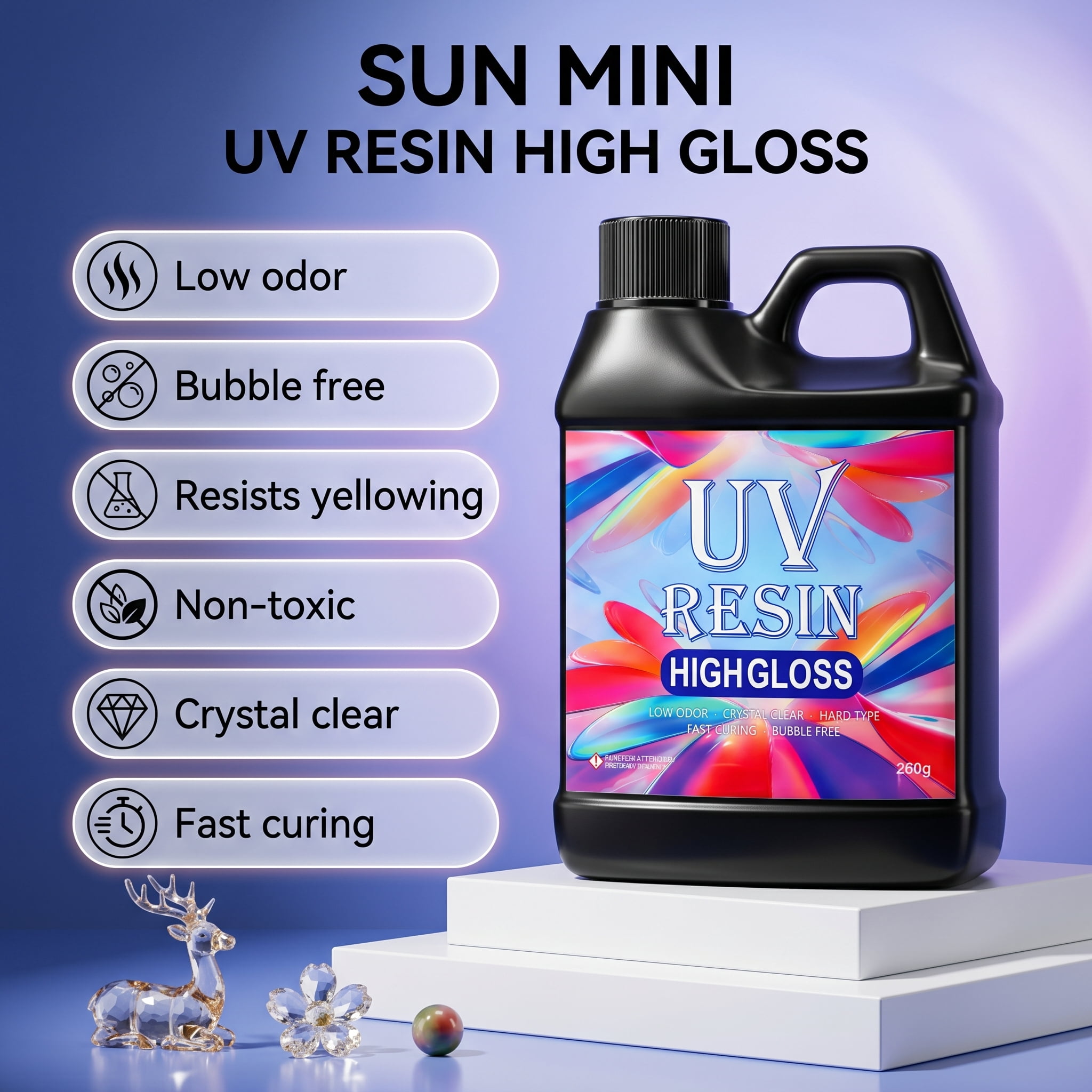 1040g Hard Type UV Resin Crystal Clear Low Odor - UV Sunlight Curing Epoxy Resin For Professional Jewelry Making Handmade Pendants Decorative Crafts