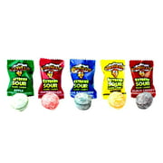 Impact Warheads Extreme Sour Wrapped Assorted Flavors Fruit Sours Hard Candy Buttons 2 Pound