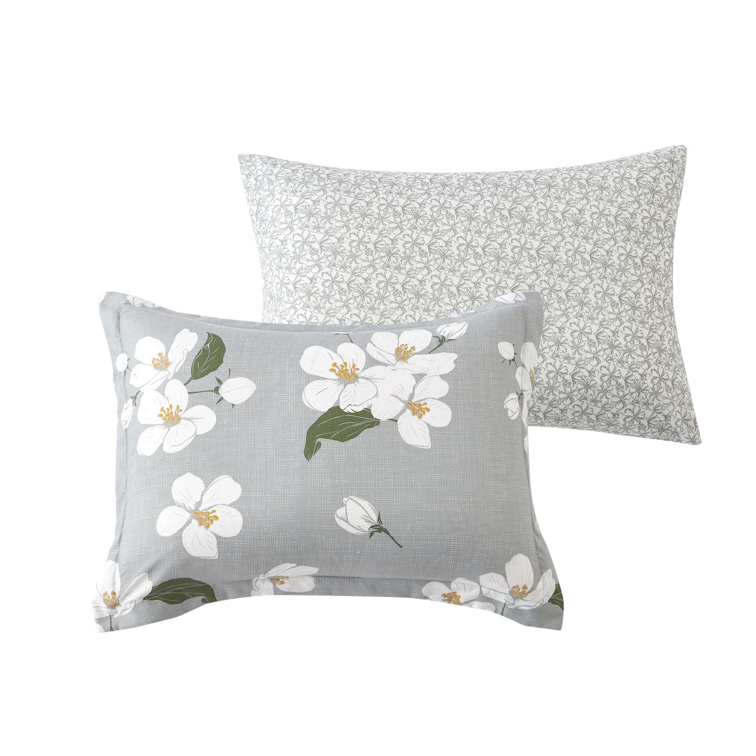 Madison Luxe 8-Piece Comforter Set: 1 Comforter, 4-Piece Sheet Set, 2 Shams, 1 Decorative Pillow - Lilly Chambray Floral Gry