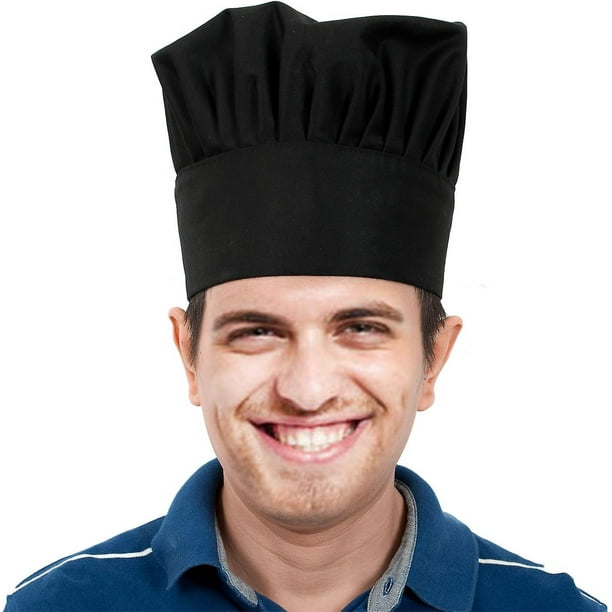 noir Toque De Chef Noire Lastique Cuisine Et Ptisserie Uniforme De Restauration De Cuisine Unisexe