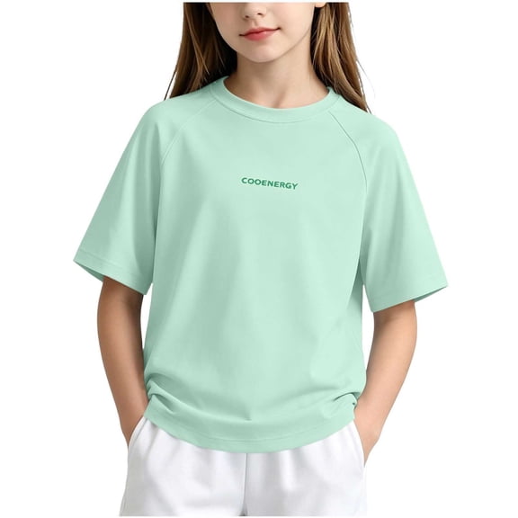 ZVNAΖH Kids Girls' Sport Tee, Quick Dry Breathable Raglan T-Shirt for Outdoor Activities & Summer (3-15Y)