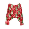thumbnail image 5 of Wutalume Women's Fashion Long Sleeve Christmas Snowman Snowflake Print Cardigan Jacket, Holiday Themed Open Front Sweater, Cozy Layer for Festive Occasions,Vermilion M, 5 of 5