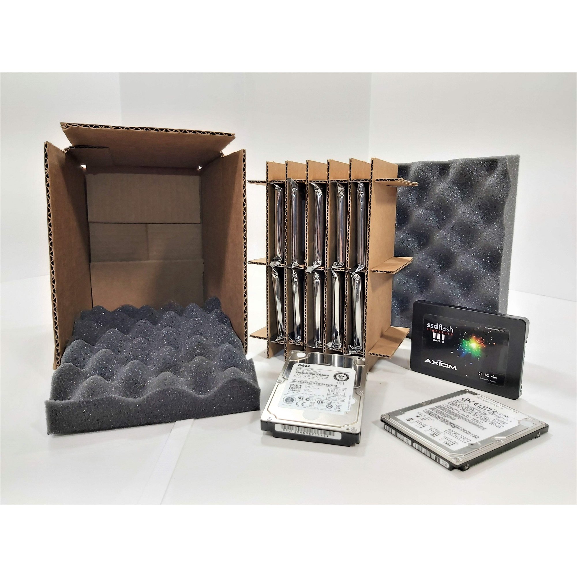 2.5" Standard, SSD, SAS Hard Drives --- 10-COUNT Shipping Storage Slotted Box Container KIT -- Multi-Kit Package LOT (TSS-25NTSSD10CT)